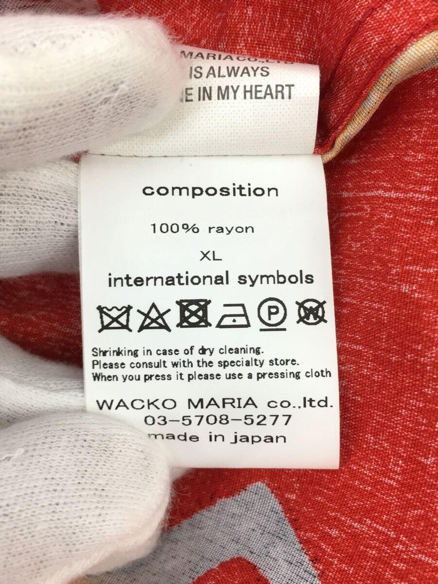 WACKO MARIA◆半袖シャツ/XL/レーヨン/RED/総柄_画像5