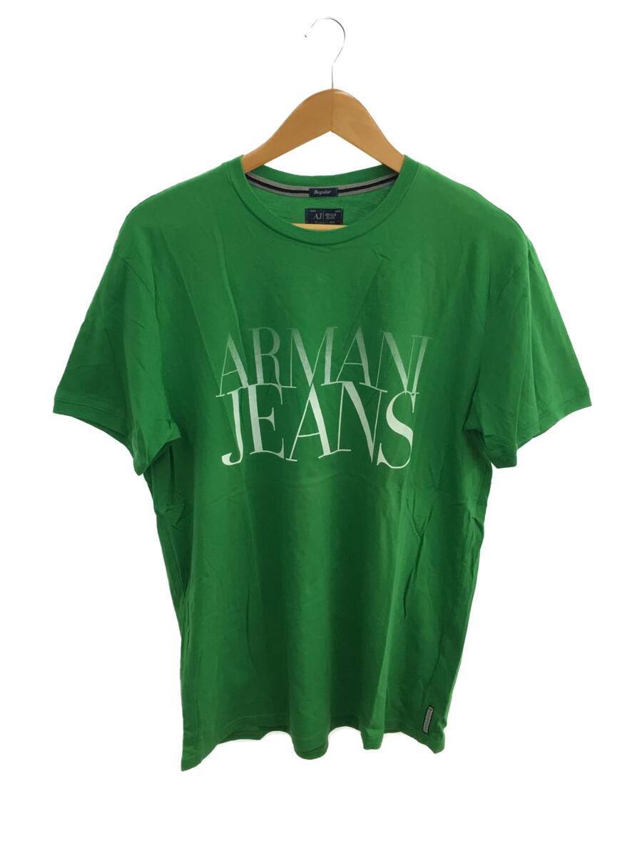 ARMANI JEANS◆プリントTシャツ/XL/コットン/GRN/H93UL_画像1