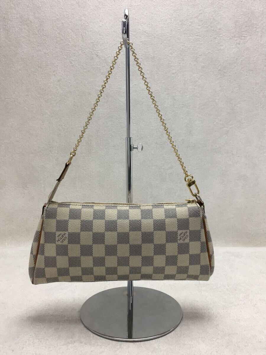 LOUIS VUITTON◆エヴァ_ダミエ・アズール_WHT/PVC/WHT_画像3