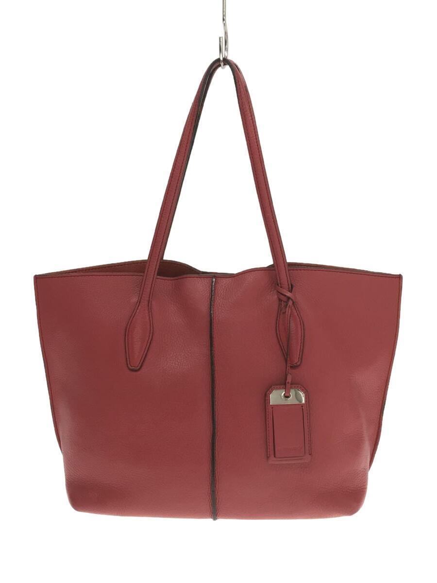 驚きの価格 TOD'S◇トートバッグ/レザー/レッド トートバッグ
