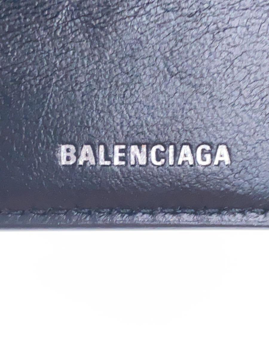 BALENCIAGA◆バレンシアガ/3つ折り財布/レザー/BLK/レディース/634834/ブラック/クロコ_画像3