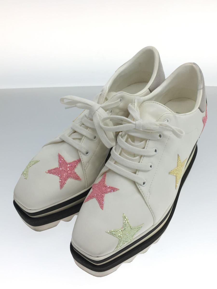 STELLAMcCARTNEY◆Elyse/スニーク/エリス/プラットフォームシューズ/厚底/34.5/WHT/レザー/501778_画像2