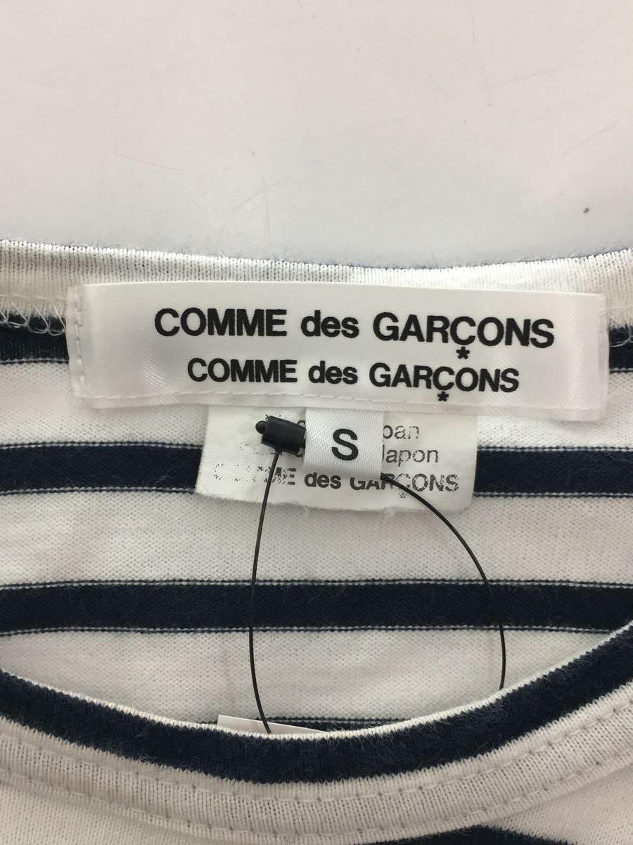 COMME des GARCONS COMME des GARCONS◆長袖Tシャツ/裾フリル/S/コットン/ブルー/ボーダー/RA-T021/AD2017_画像3