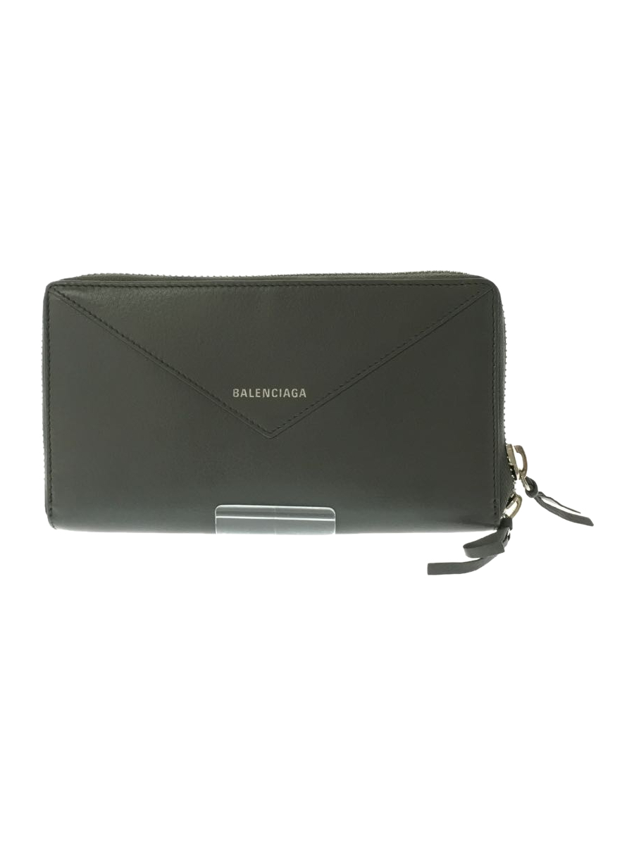 BALENCIAGA◆PAPIER ZA CONT ZA/長財布/レザー/GRY/メンズ/381226