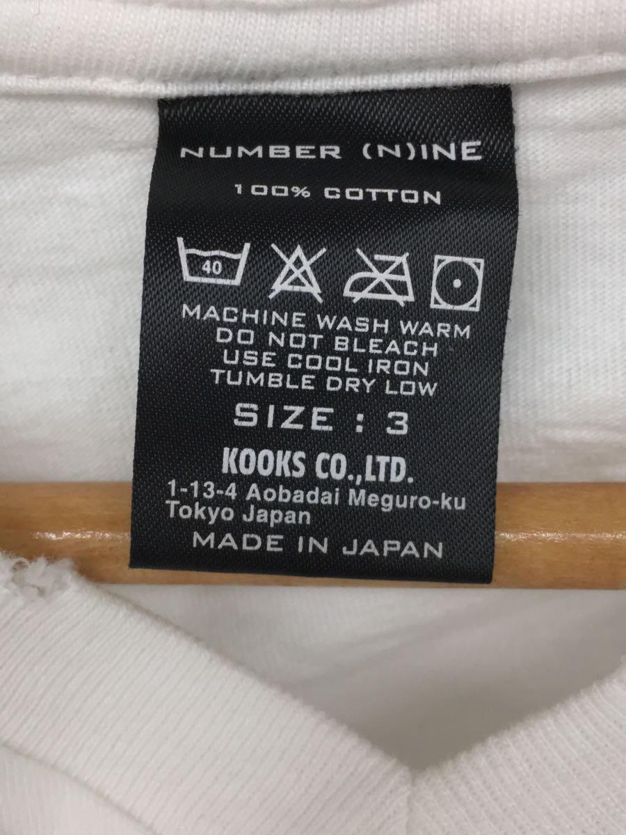 NUMBER (N)INE◆ナンバーナイン/Tシャツ/3/コットン/ホワイト_画像3