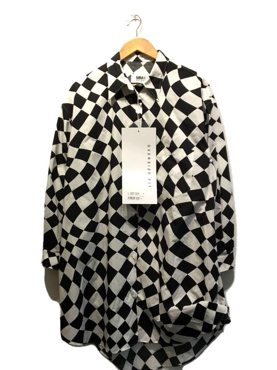 MM6◆OVERSIZED DISTORTED CHESS PRINT LONG SHIRT/S62CT0205