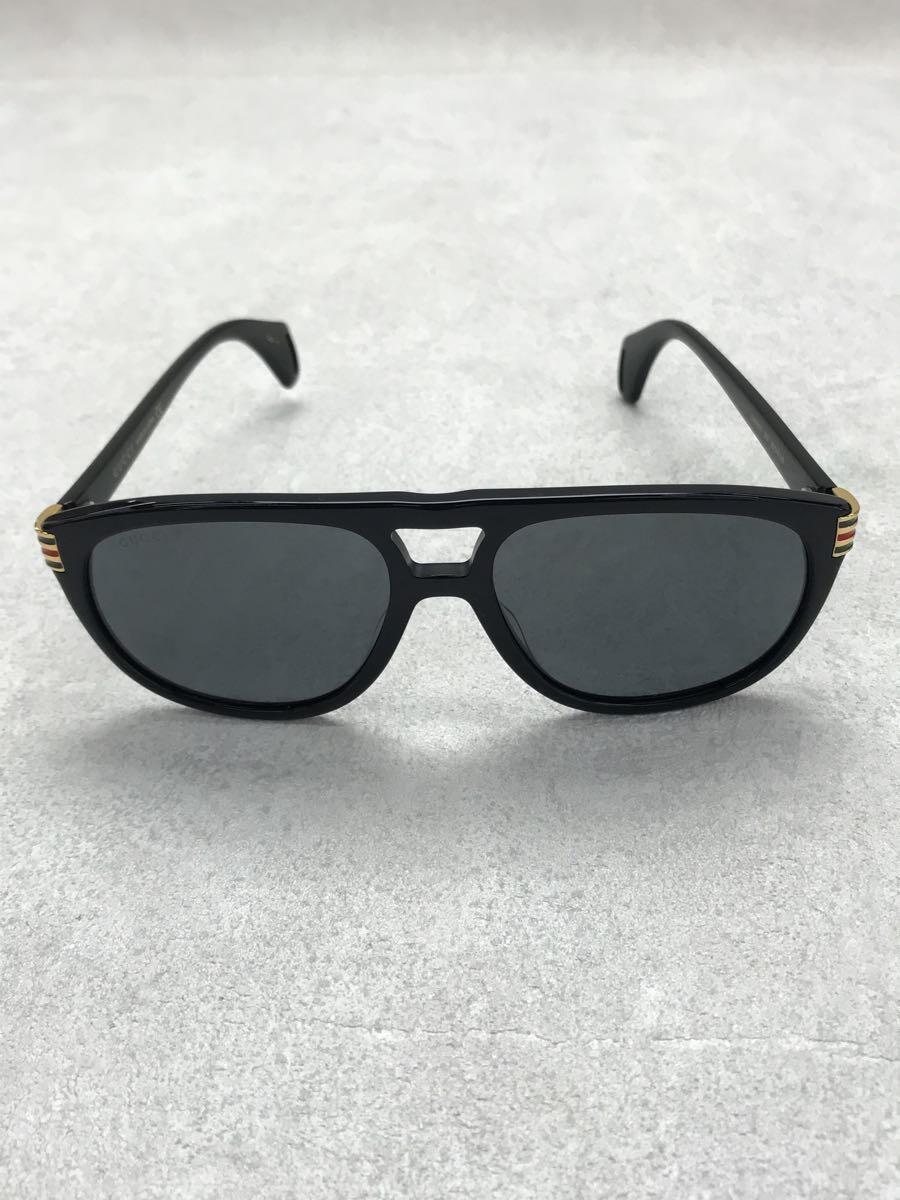 即納】 GUCCI◇サングラス/ウェリントン/プラスチック/BLK/BLK/メンズ