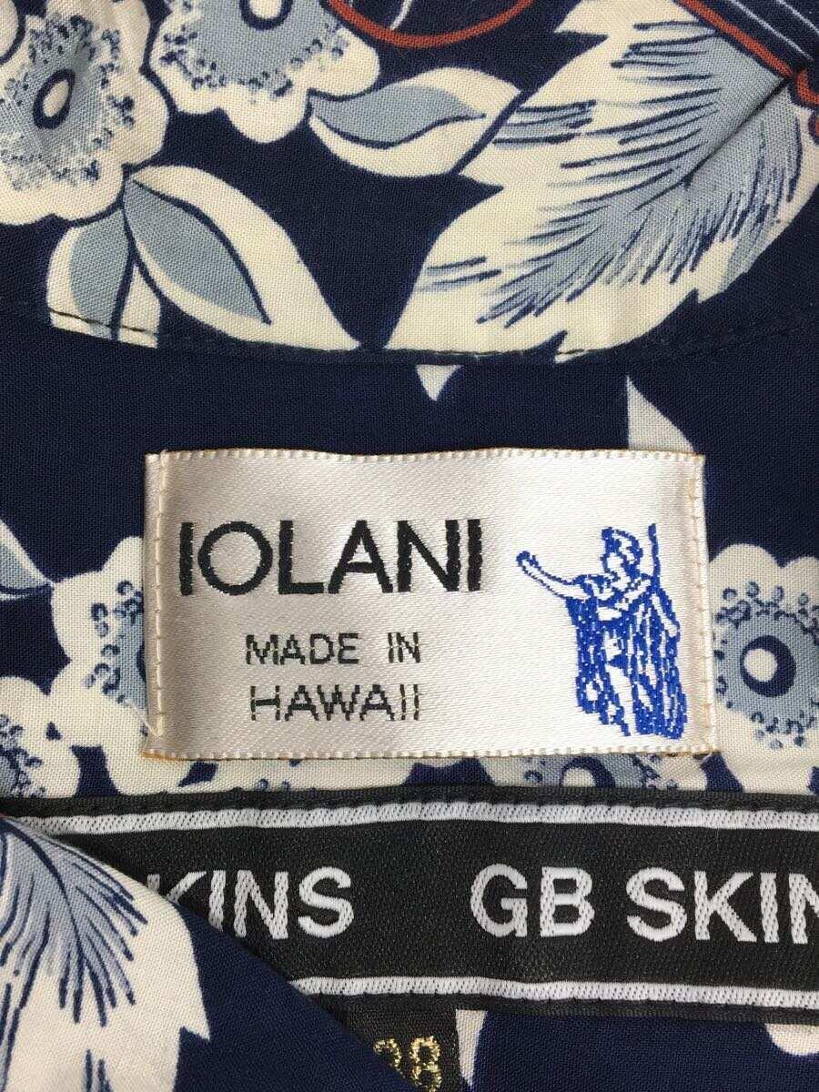 IOLANI◆アロハシャツ/38/-/NVY/総柄_画像3