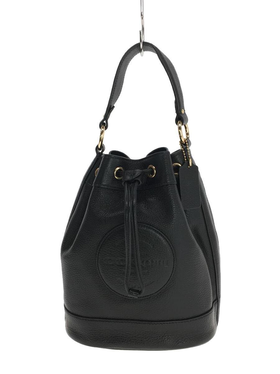 格安SALEスタート! COACH◇巾着バッグ/ハンドバッグ/BLK/無地/C4100