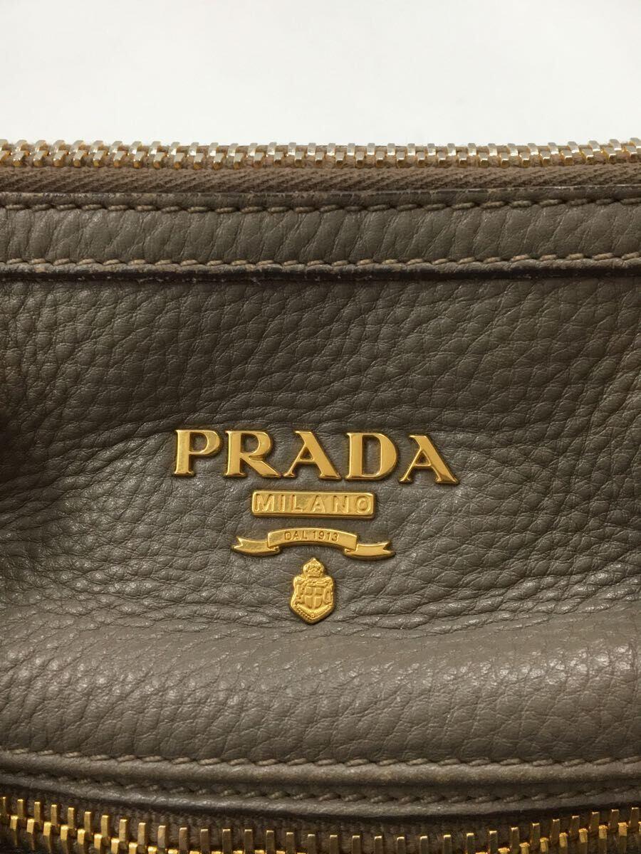 PRADA◆ショルダーバッグ/レザー/GRY_画像5