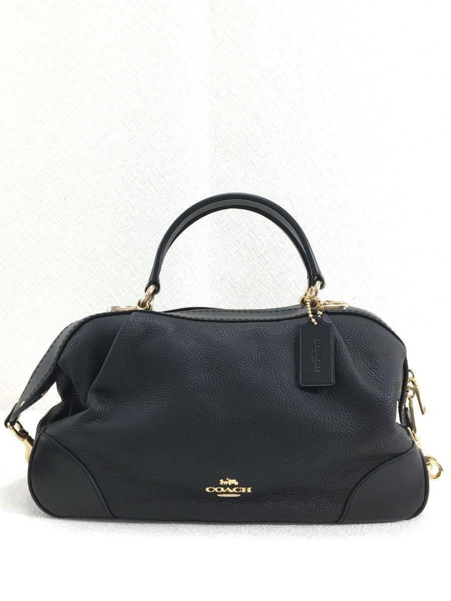 COACH◆ショルダーバッグ/レザー/BLK/69621