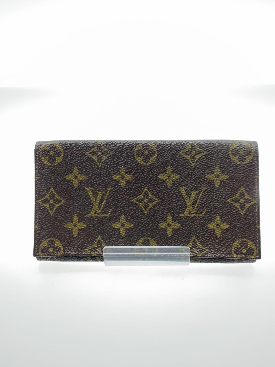 LOUIS VUITTON◇ポルト・円・3カルトクレディ_モノグラム_BRW/PVC/BRW