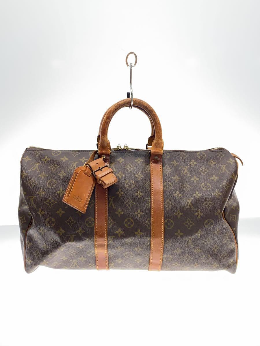 LOUIS VUITTON◆キーポル45_モノグラム・キャンバス_BRW/M41428/リベット錆有/持ち手キズ変色有_画像3