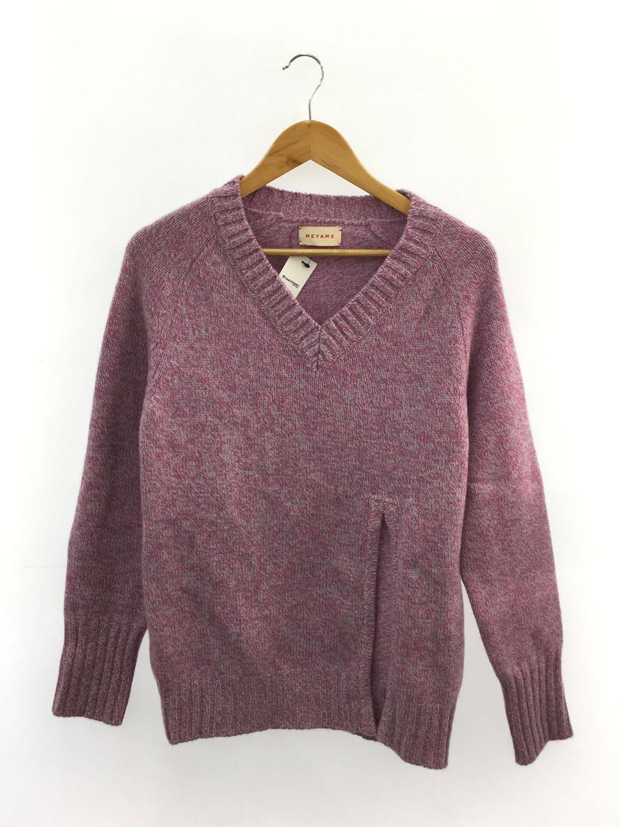 MEYAME◆20AW/V-NECK HEATHER KNIT/セーター(厚手)/FREE/ウール/PNK/MEY-1215