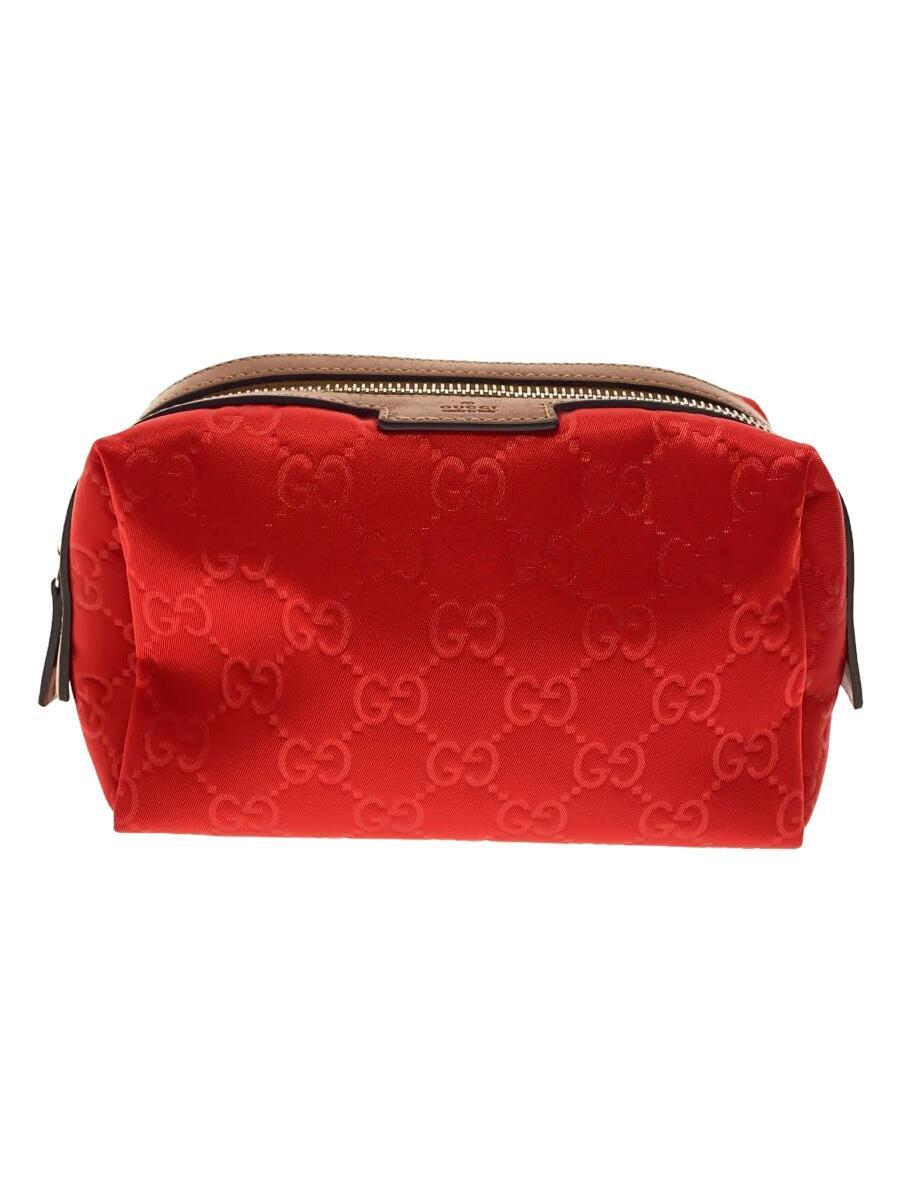 GUCCI◆ポーチ/-/RED/256636
