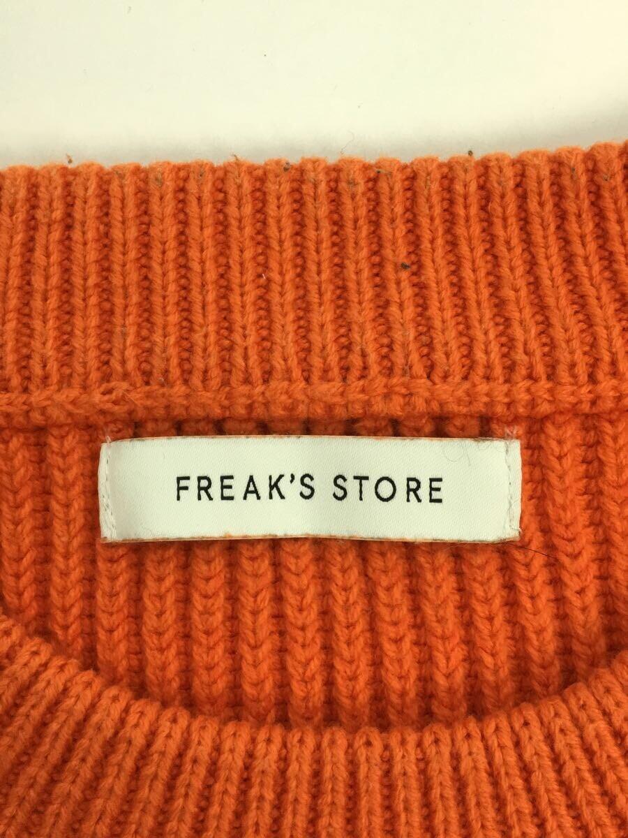 FREAK’S STORE◆セーター(厚手)/M/コットン/オレンジ/無地/203-1310/フリークスストア_画像3