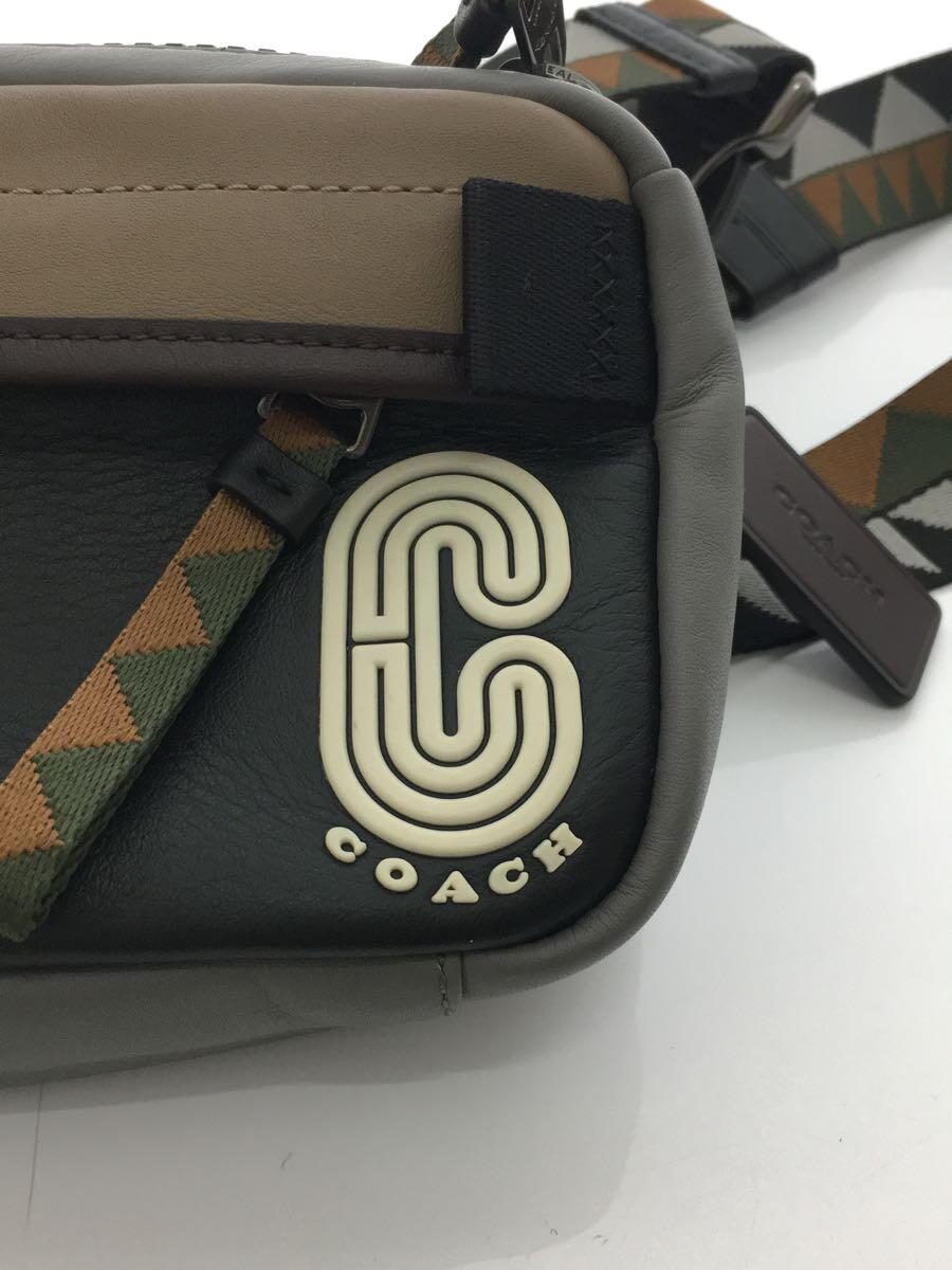 COACH◆ミニショルダーバッグ/クロスボディバッグ/レザー/グレー/ブラウン/ブラック/G2061-5615_画像5