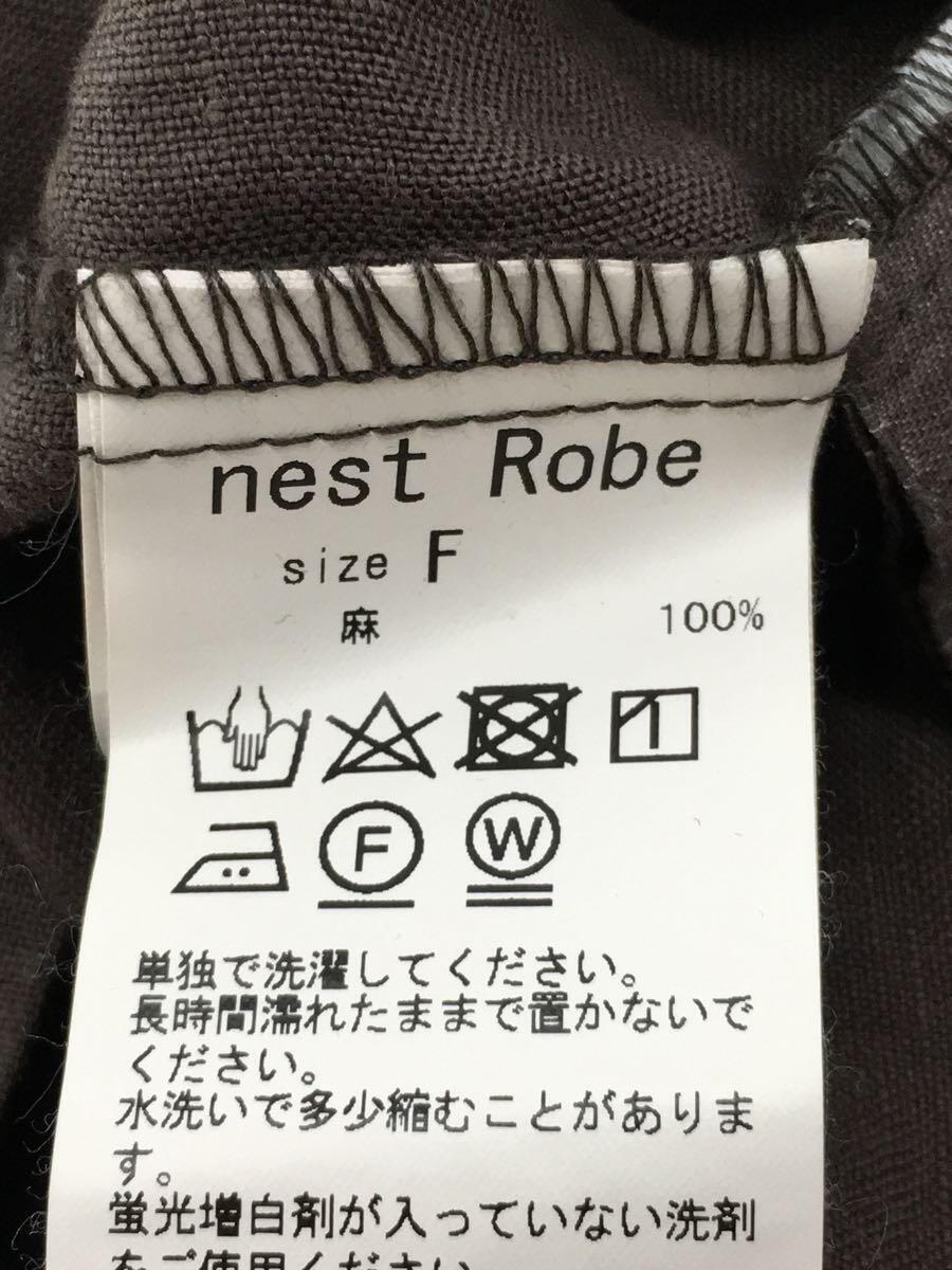 nest Robe◆長袖ワンピース/FREE/リネン/ブラウン_画像4