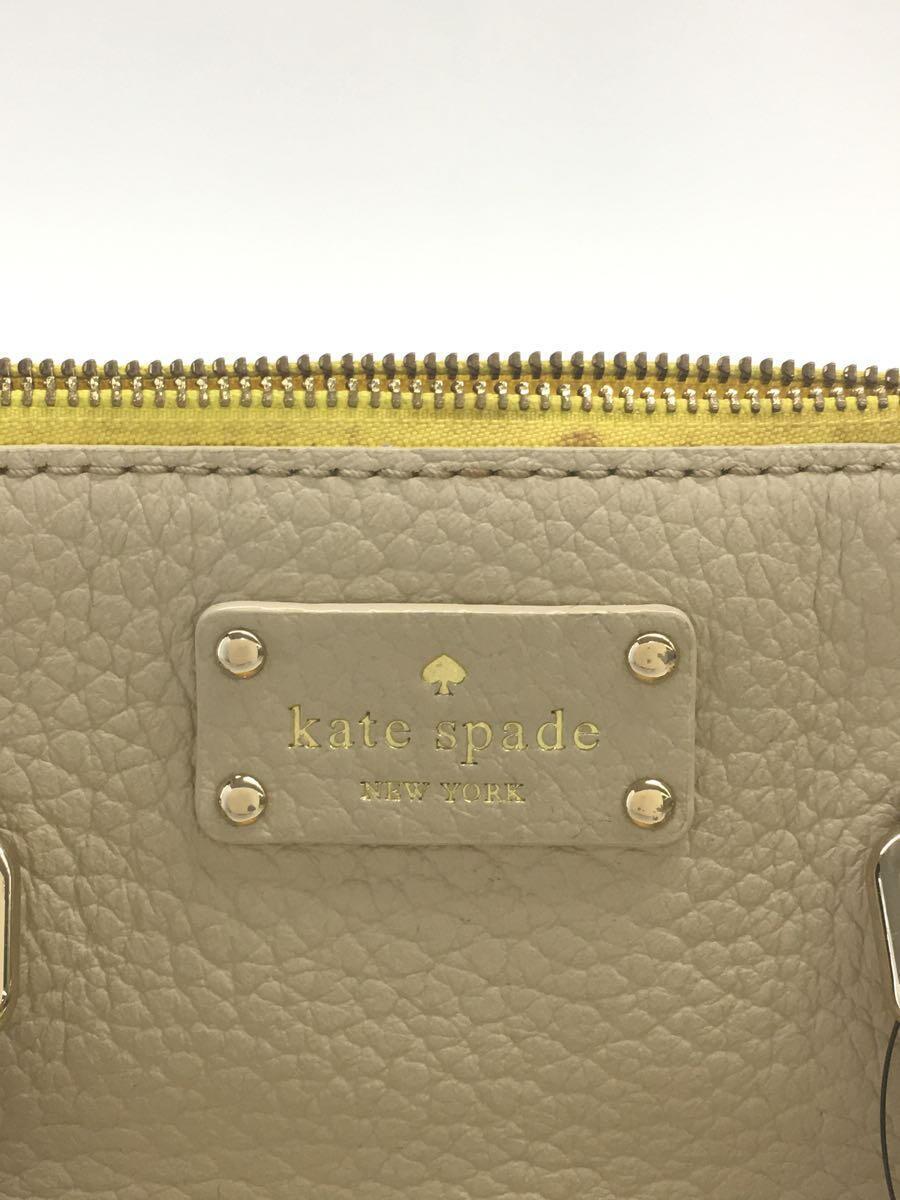 kate spade new york◆2WAYハンドバッグ/バイカラー/レザー/BEG/無地_画像5