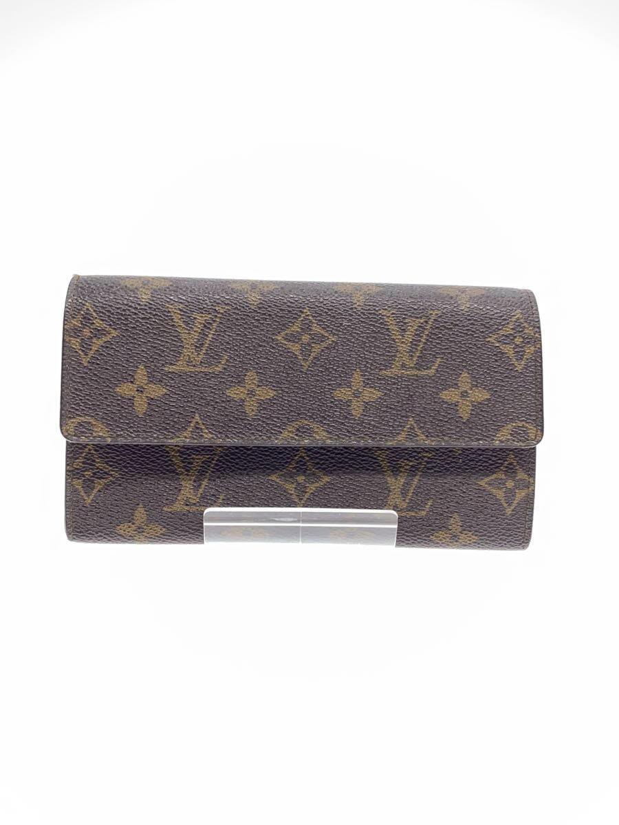 LOUIS VUITTON* long wallet /-/BRW/ lady's / angle attrition / inside side dirt 