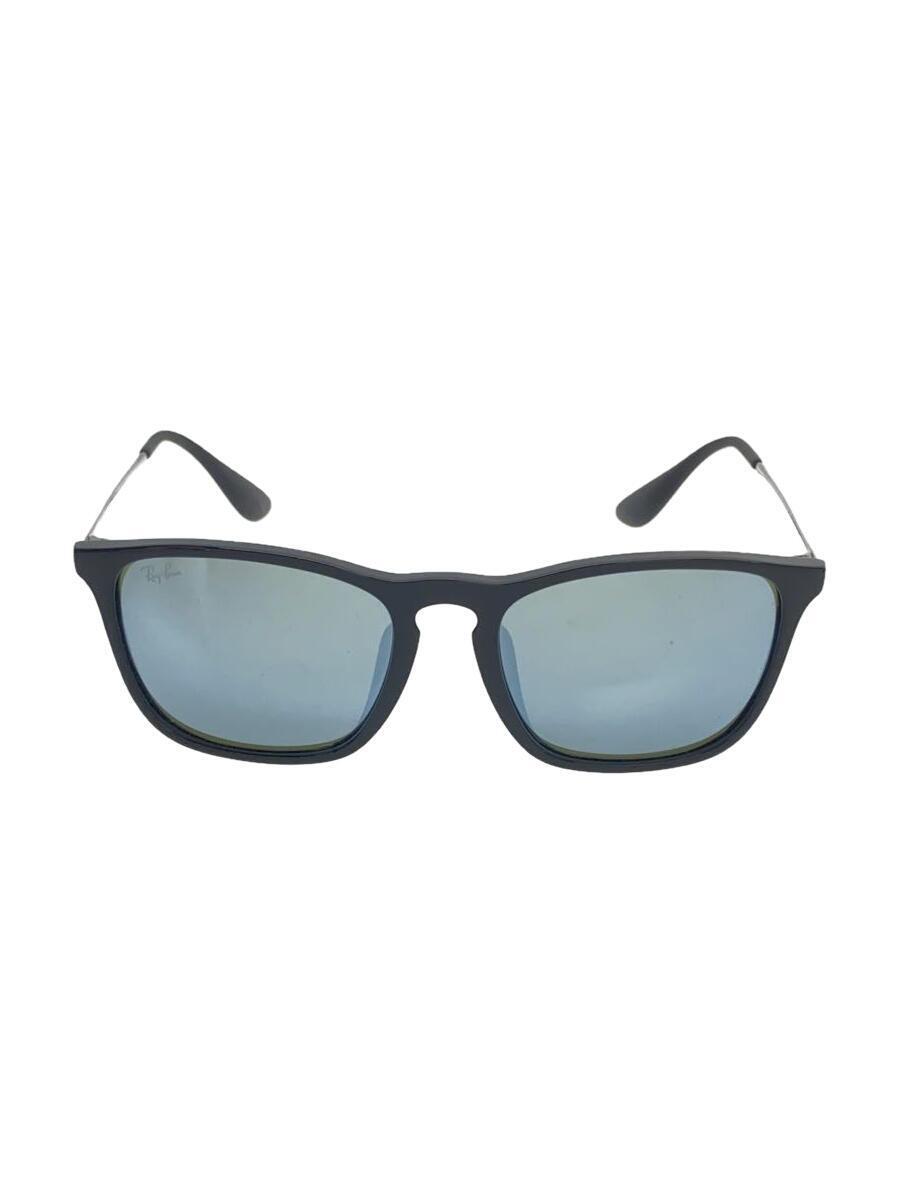 Ray-Ban◆サングラス/ウェリントン/プラスチック/BLK/BLU/メンズ/RB4187-F_画像1