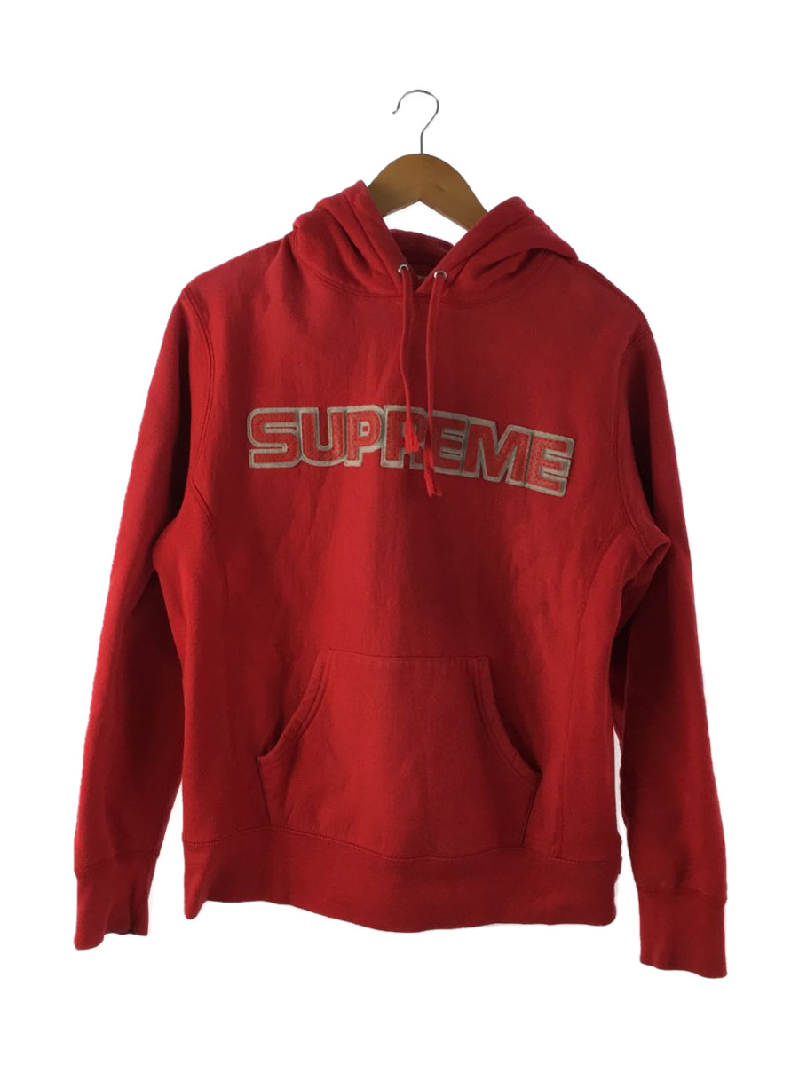 Supreme◆18AW/Perforated Leather Hooded Sweatshirt/パーカー/S/コットン/RED