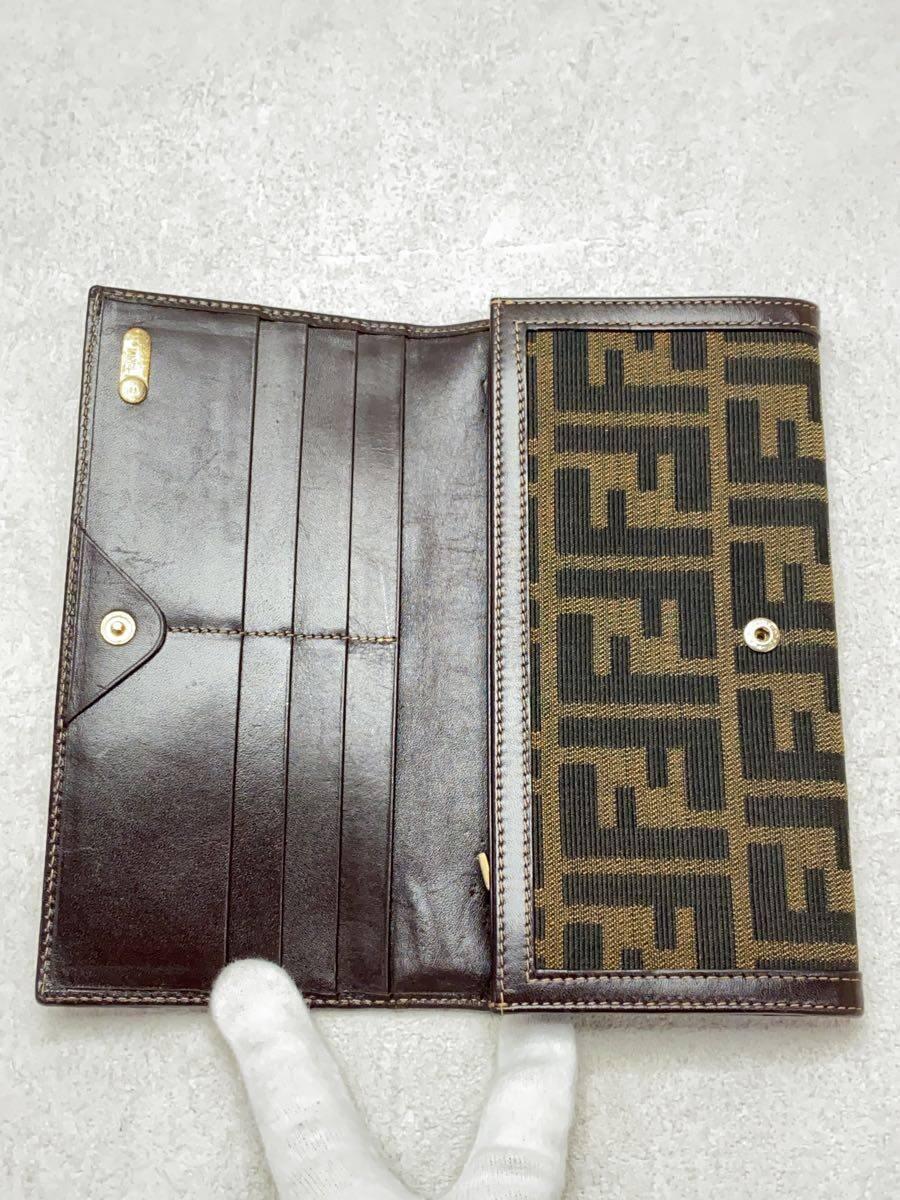 FENDI◆長財布/キャンバス/BRW/総柄_画像4