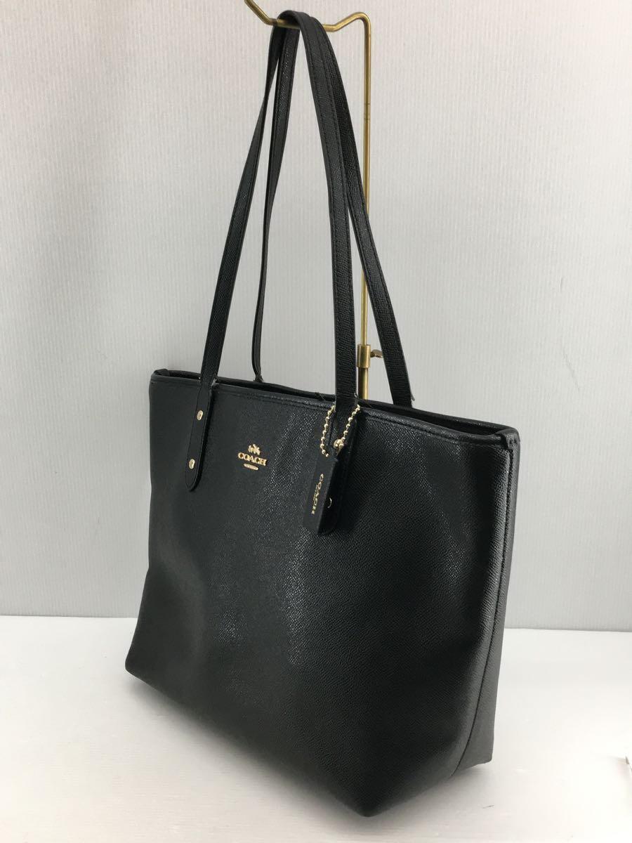 COACH◆トートバッグ/BLK/F58846/持ち手ダメージ_画像2