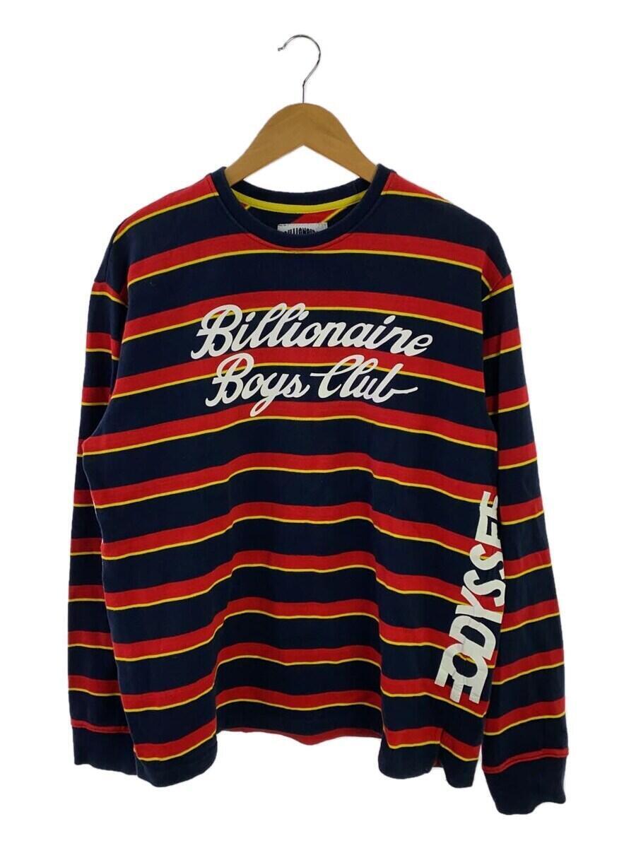 BILLIONAIRE BOYS CLUB◆ロゴプリントスウェット/M/コットン/NVY/ボーダー_画像1