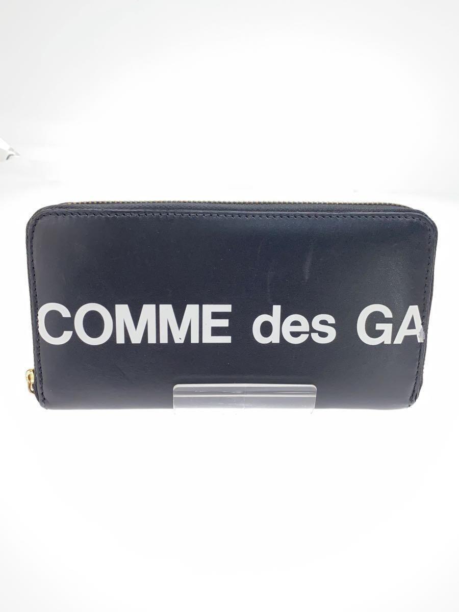 COMME des GARCONS◆HUGE LOGO/ラウンドジップ/長財布/レザー/ブラック/メンズ_画像1