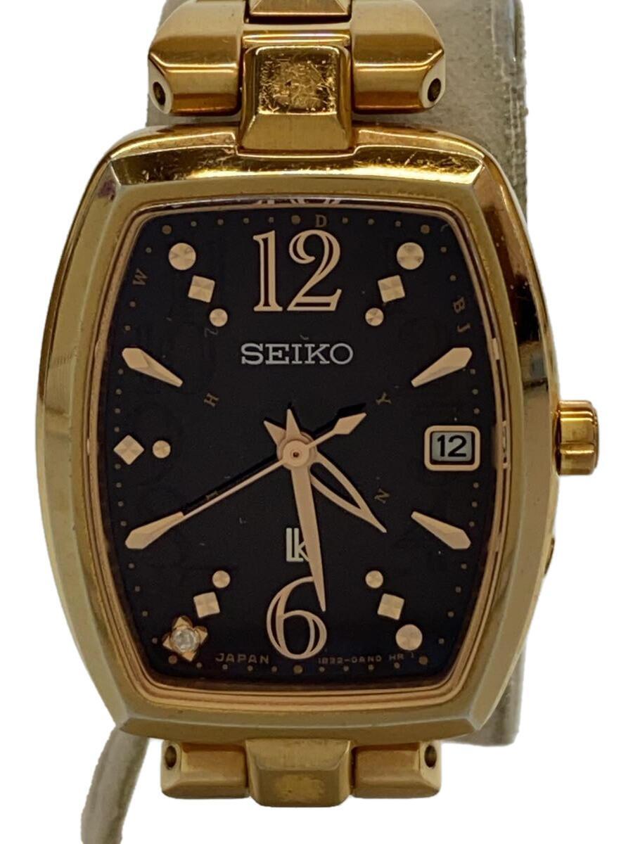SEIKO◆ソーラー腕時計/アナログ/1B32-0AE0