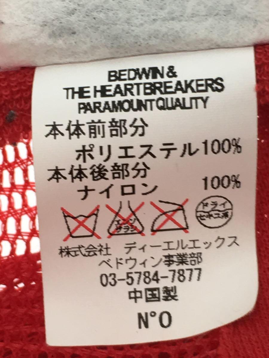 BEDWIN & THE HEARTBREAKERS◆メッシュキャップ/-/ポリエステル/RED/メンズ_画像6