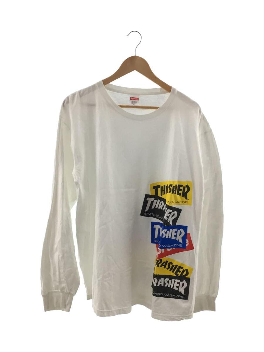 Supreme◆21AW/THRASHER MULTI LOGO/長袖Tシャツ/XL/コットン/ホワイト