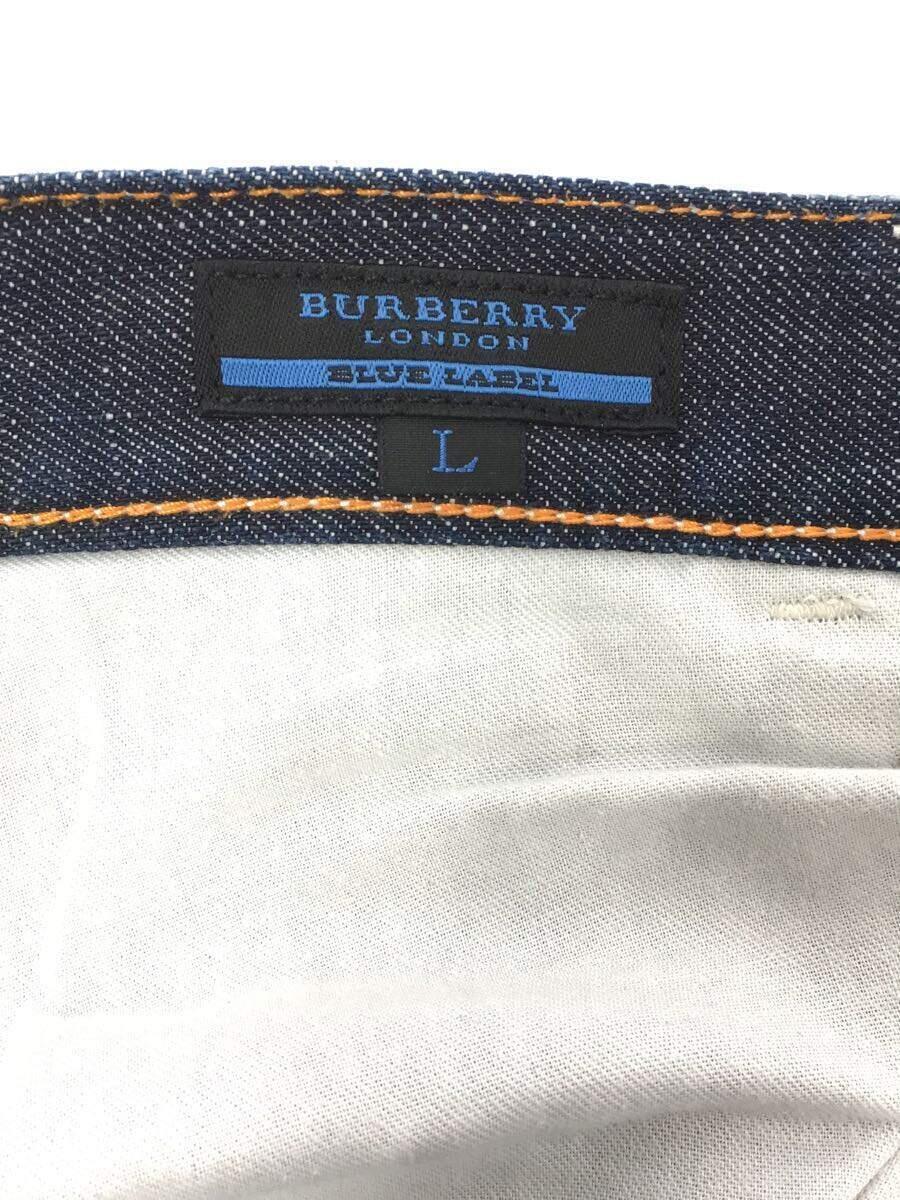 BURBERRY BLUE LABEL◆ストレートパンツ/L/コットン/IDG/無地_画像4