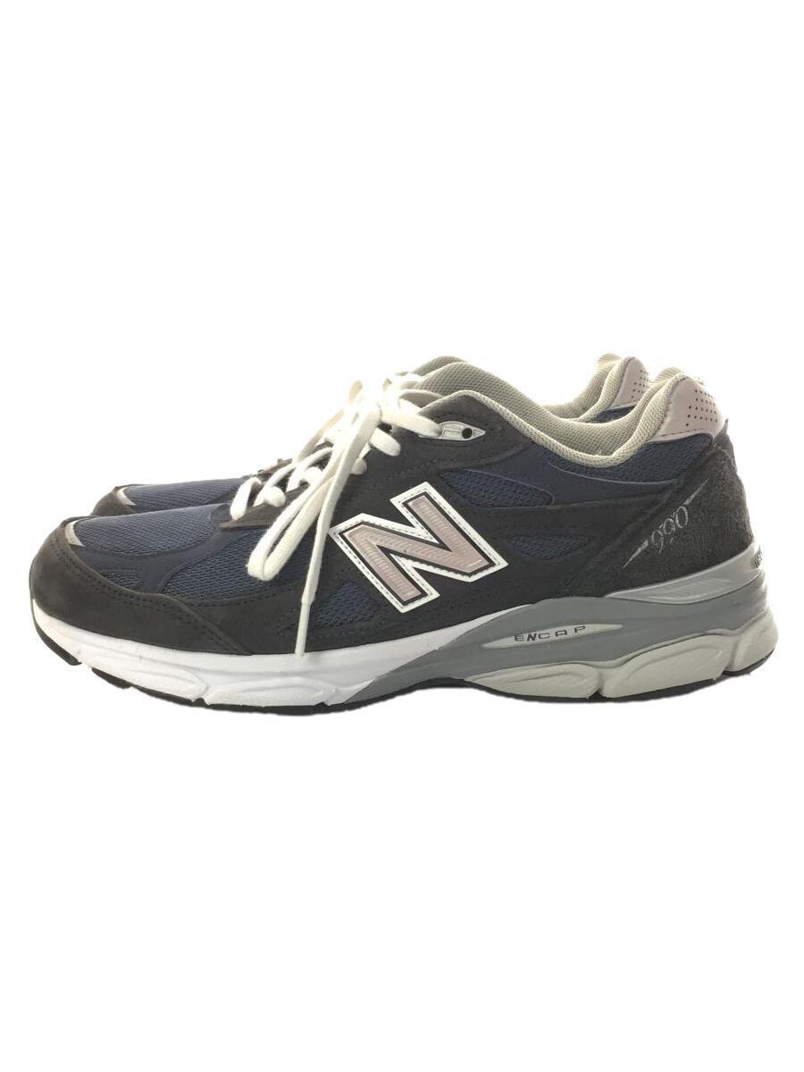 NEW BALANCE◆990v3/USA製/ローカットスニーカー/27cm/NVY/M990NB3