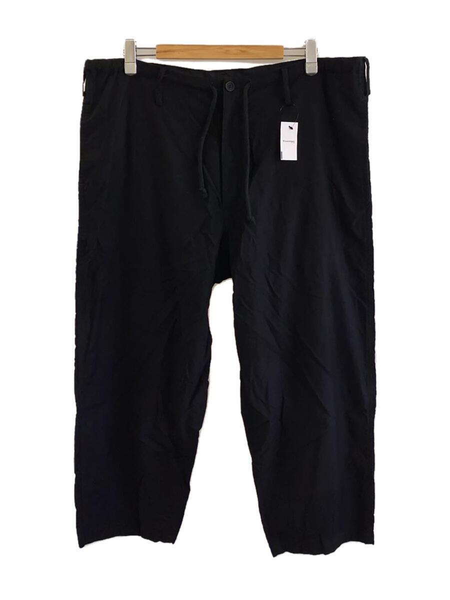 yohji yamamoto POUR HOMME◆COTTON TWILL CLASSIC DRAWSTRING PANTS/1/コットン/BLK/HJ-P12-003