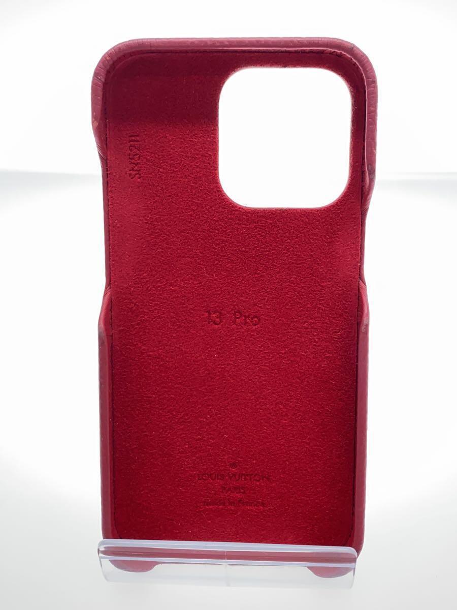 LOUIS VUITTON◆iPhone 13 proケース/RED/レディース/M81225/モノグラム/全体汚れ_画像2