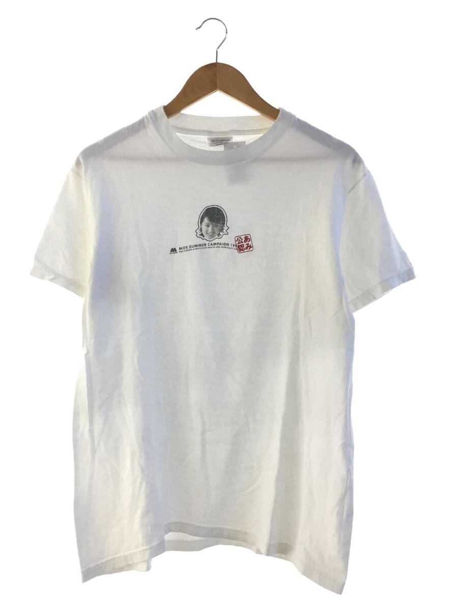 Hanes◆Tシャツ/M/コットン/WHT/鈴木あみ/90s/モスバーガー_画像1