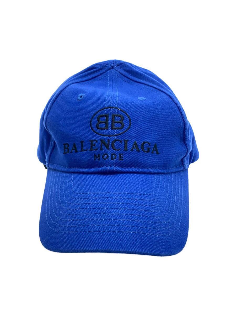 完売】 BALENCIAGA◇BBロゴ/キャップ/ヘッドウェア/L/コットン/BLU