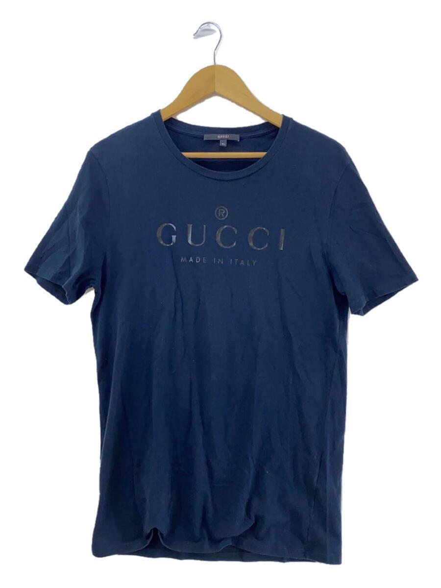 GUCCI◆Tシャツ/XL/コットン/BLK/フロントプリント/ブラック