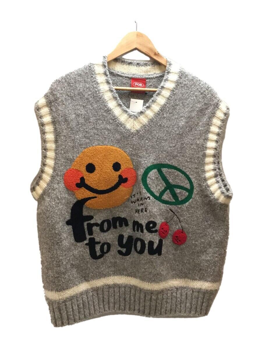 Paragraph◆ニットベスト(厚手)/-/アクリル/GRY/総柄/21FW SHYSMILE KNIT VEST