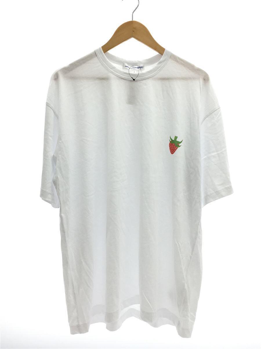 春夏新作 COMME des SHIRT◆Tシャツ/L/コットン/WHT/FK-T014 GARCONS その他の袖丈 春夏新作 COMME des SHIRT◆Tシャツ/L/コットン/WHT/FK-T014 GARCONS その他の袖丈