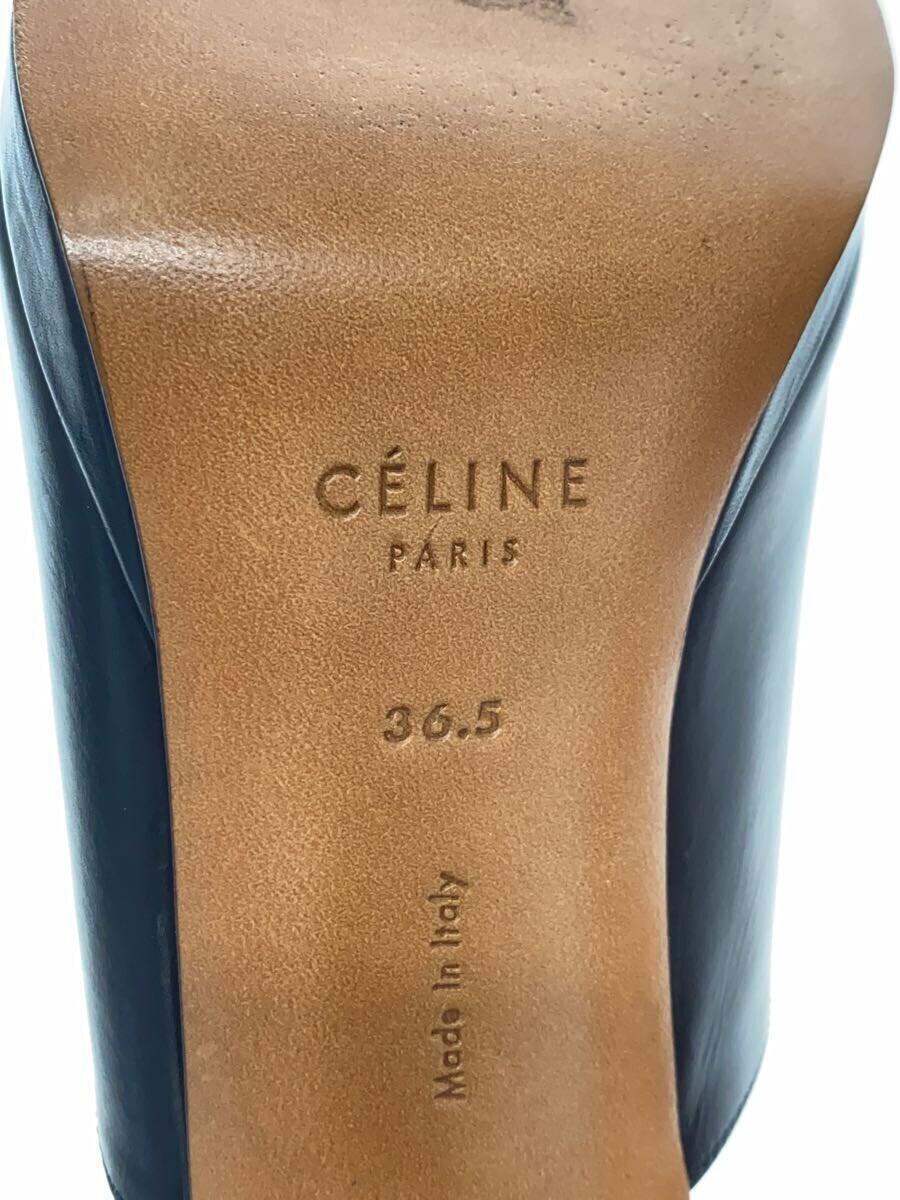 CELINE* pumps /36.5/BLK/ leather 