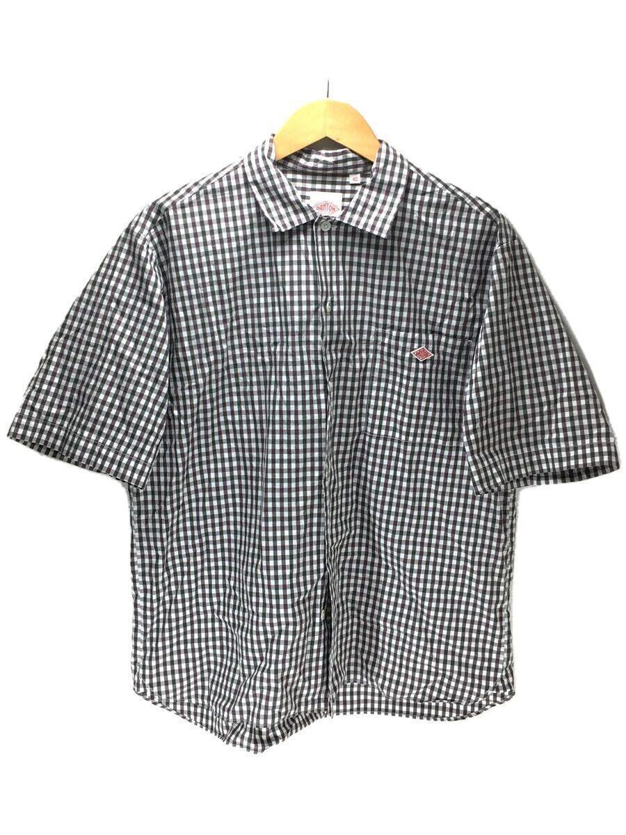 DANTON◆WORK SHIRTS SHORT-SLEEVE/半袖シャツ/42/コットン/チェック/DT-B0049_画像1