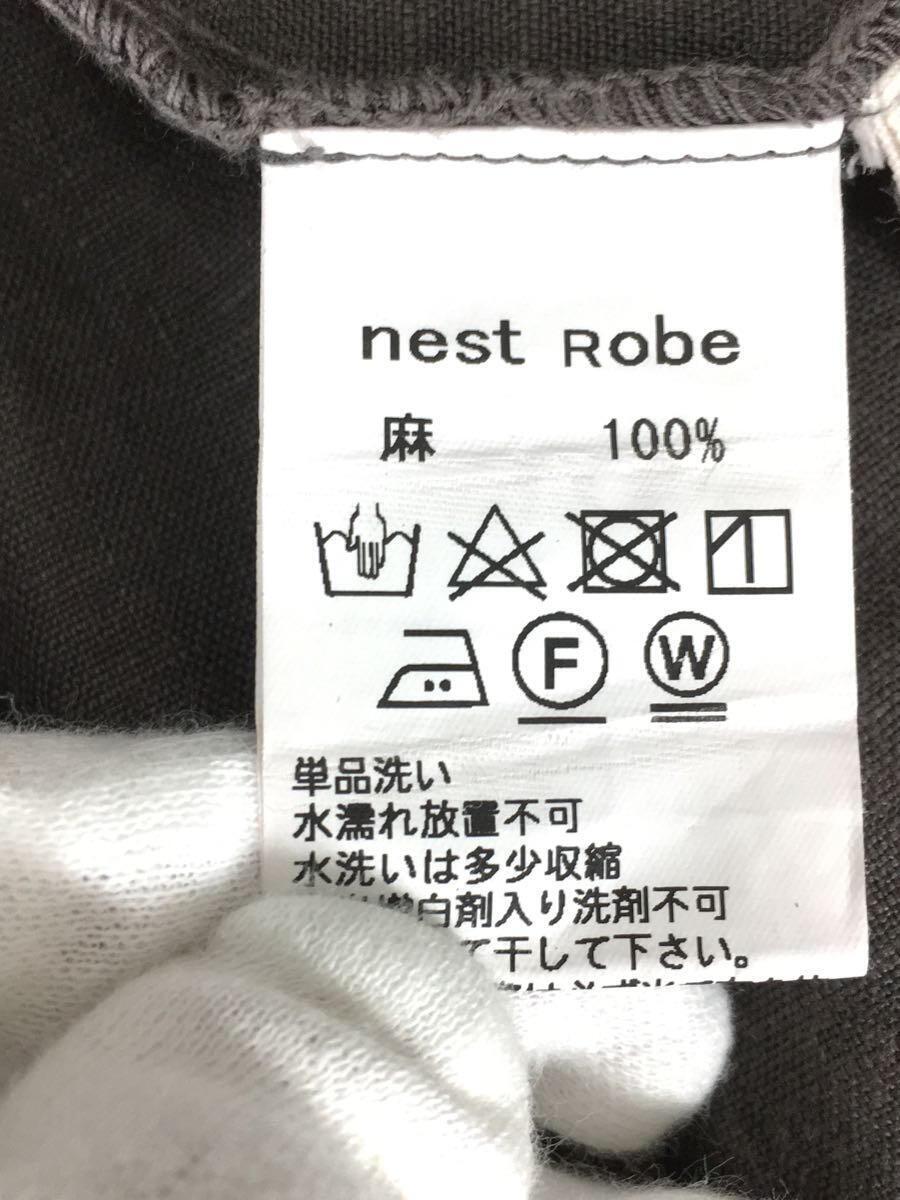 nest Robe◆19年製/半袖ワンピース/FREE/リネン/BRW_画像5