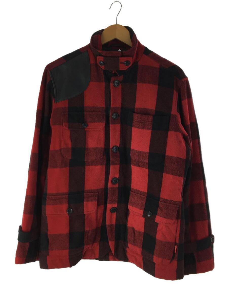 Woolrich◆コート/L/ウール/RED/チェック