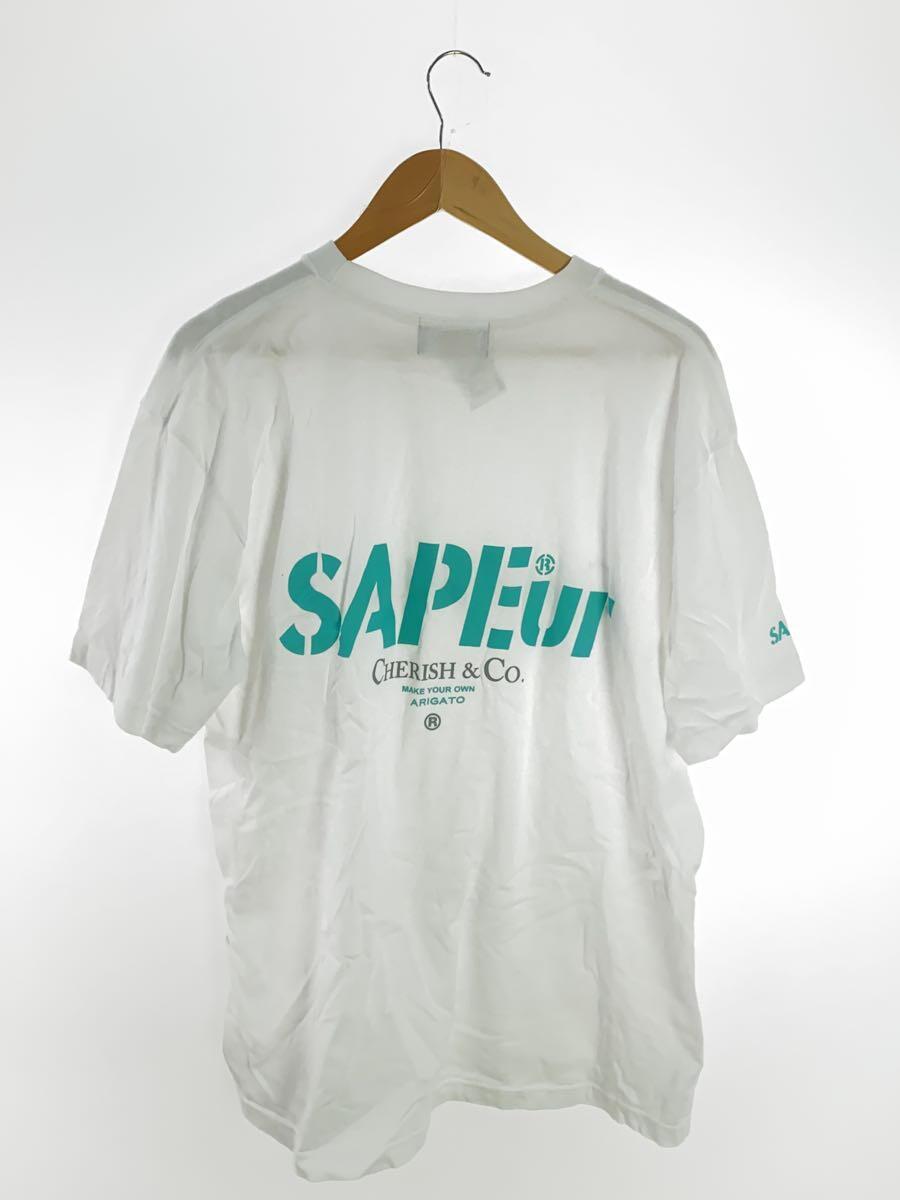 A Elegantes SAPEur◆Tシャツ/XL/コットン/WHT/プリント_画像2