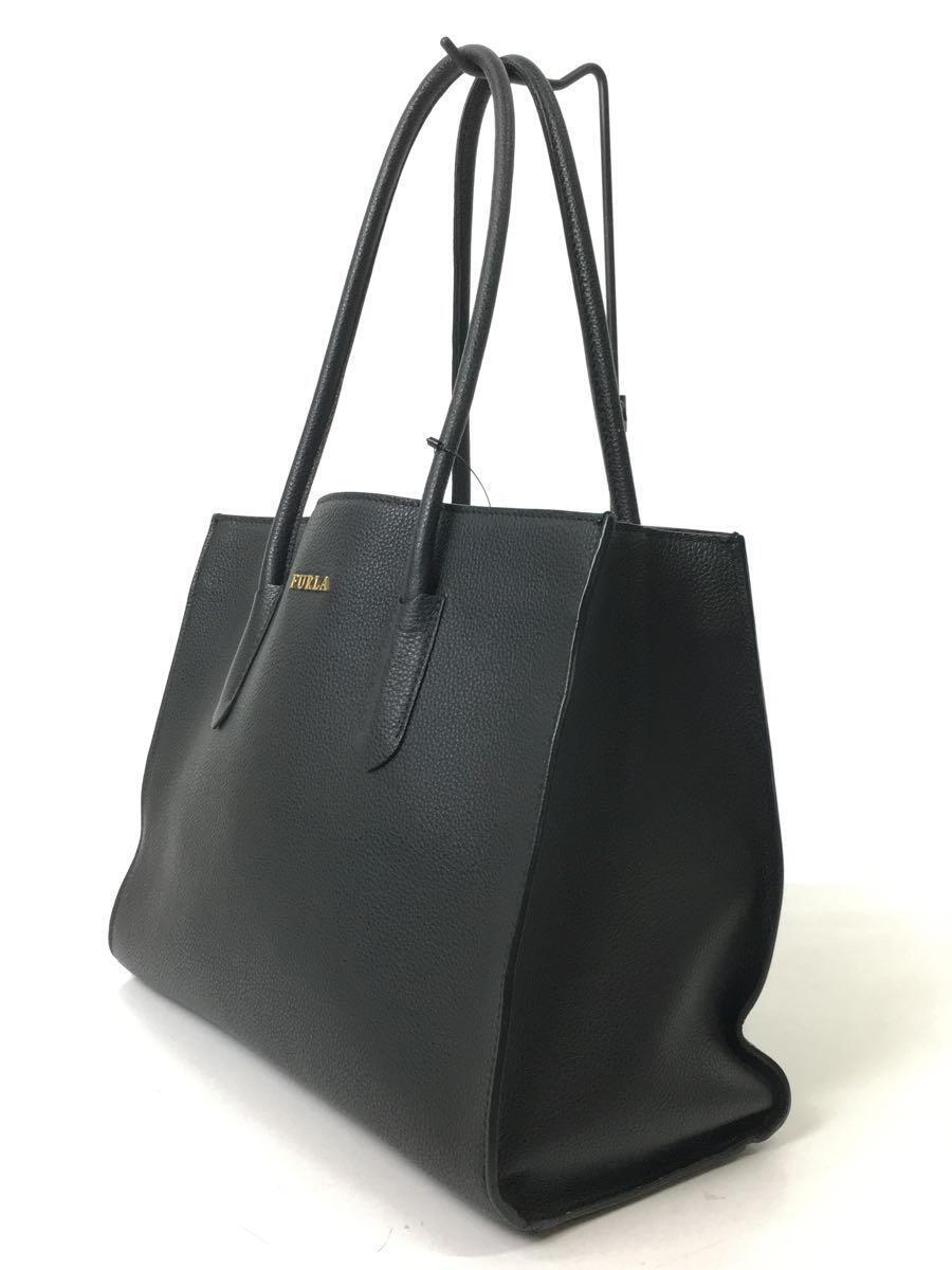 FURLA◆トートバッグ/レザー/BLK_画像2