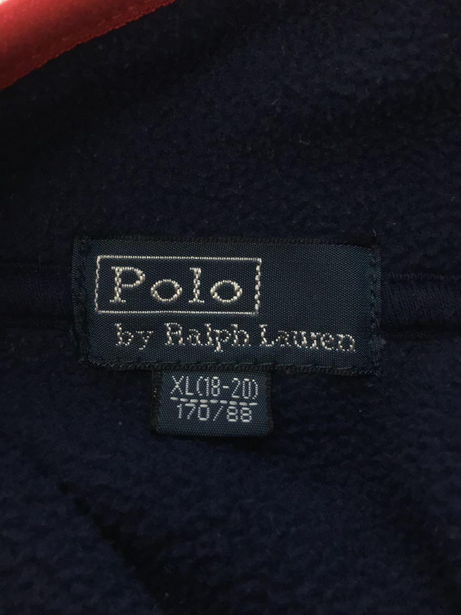 POLO RALPH LAUREN◆フリースジャケット/XL/ポリエステル/NVY/無地_画像3