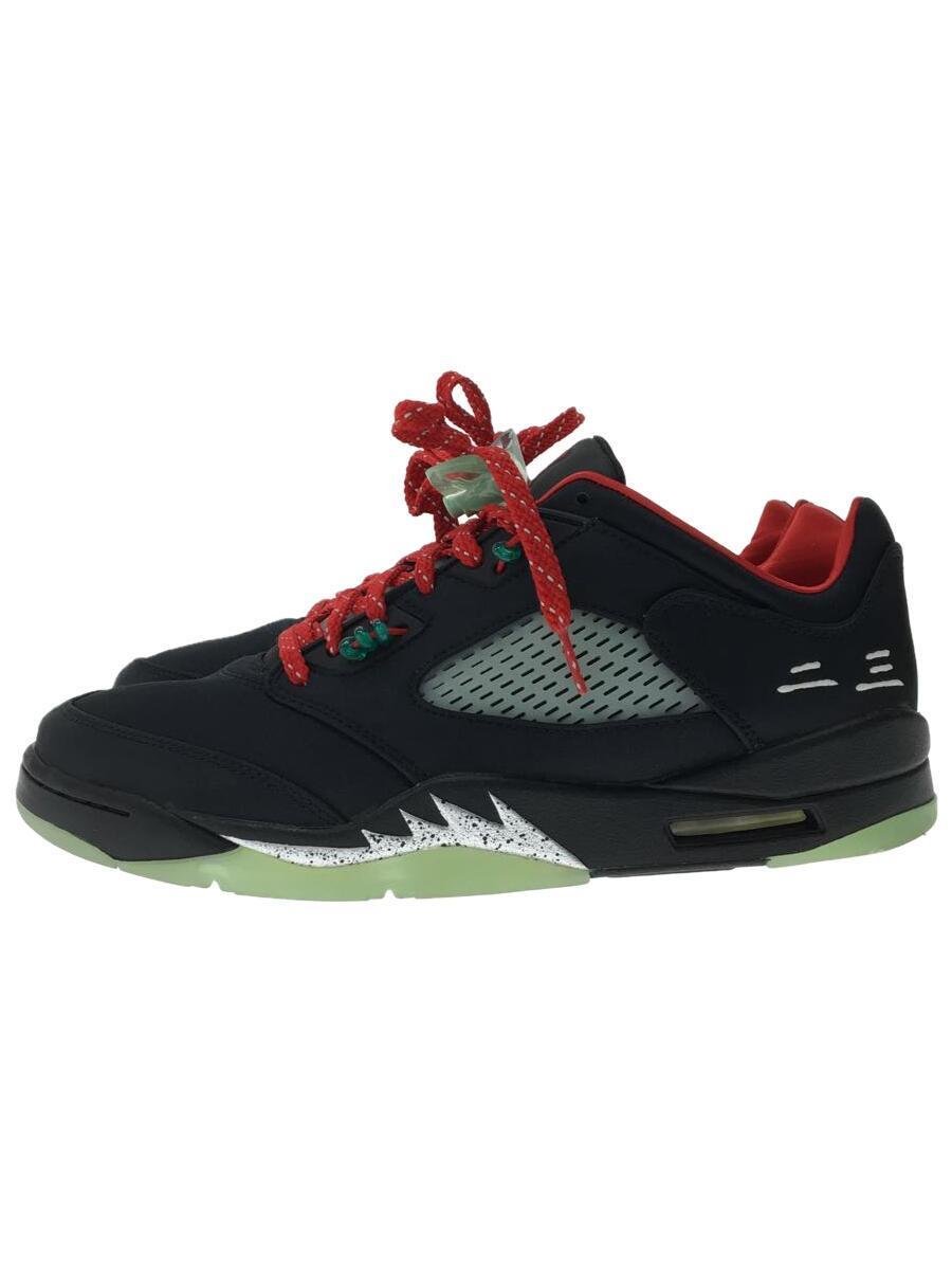 NIKE◆CLOT NIKE AIR JORDAN 5 LOW SP Black Green/28.5cm/DM4640-036